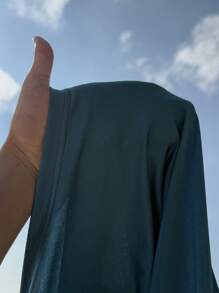 Sunnyshic Vestido largo de playa con escote halter y espalda descubierta talla grande - Azul - Ver 8