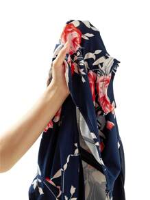 Ellevyn Mono elegante de pierna ancha con estampado floral romántico para mujer
