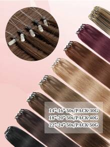 50 股微环接发真人头发 P18/613# 焦糖金色至漂白金色微珠接发超顺滑超柔软丝滑直发微环健康人发接发适合女性 - S18/613 - 查看 6