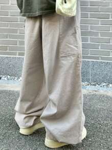 DAZY Khaki Color Plain Men's Pants, Spring/Summer - Khaki - View 2