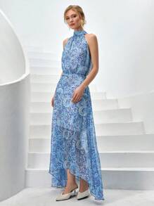 CLARA VERO Đầm dài không tay in hoa có lót chi tiết cho nữ - Nhiều màu - Xem 3