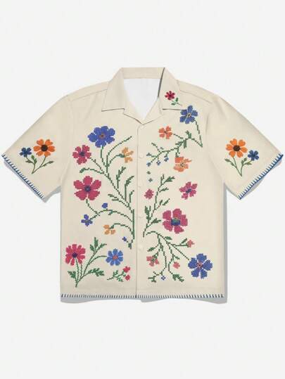 Prep Camisa de manga corta para hombre de colaboración, de moda para el verano