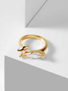 MOTF PREMIUM 方晶锆石眼形开口戒指 - 金色 - 查看 8