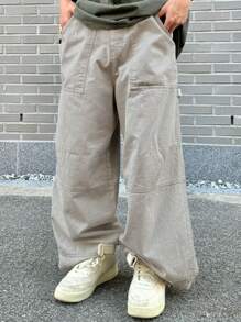 DAZY Khaki Color Plain Men's Pants, Spring/Summer - Khaki - View 1