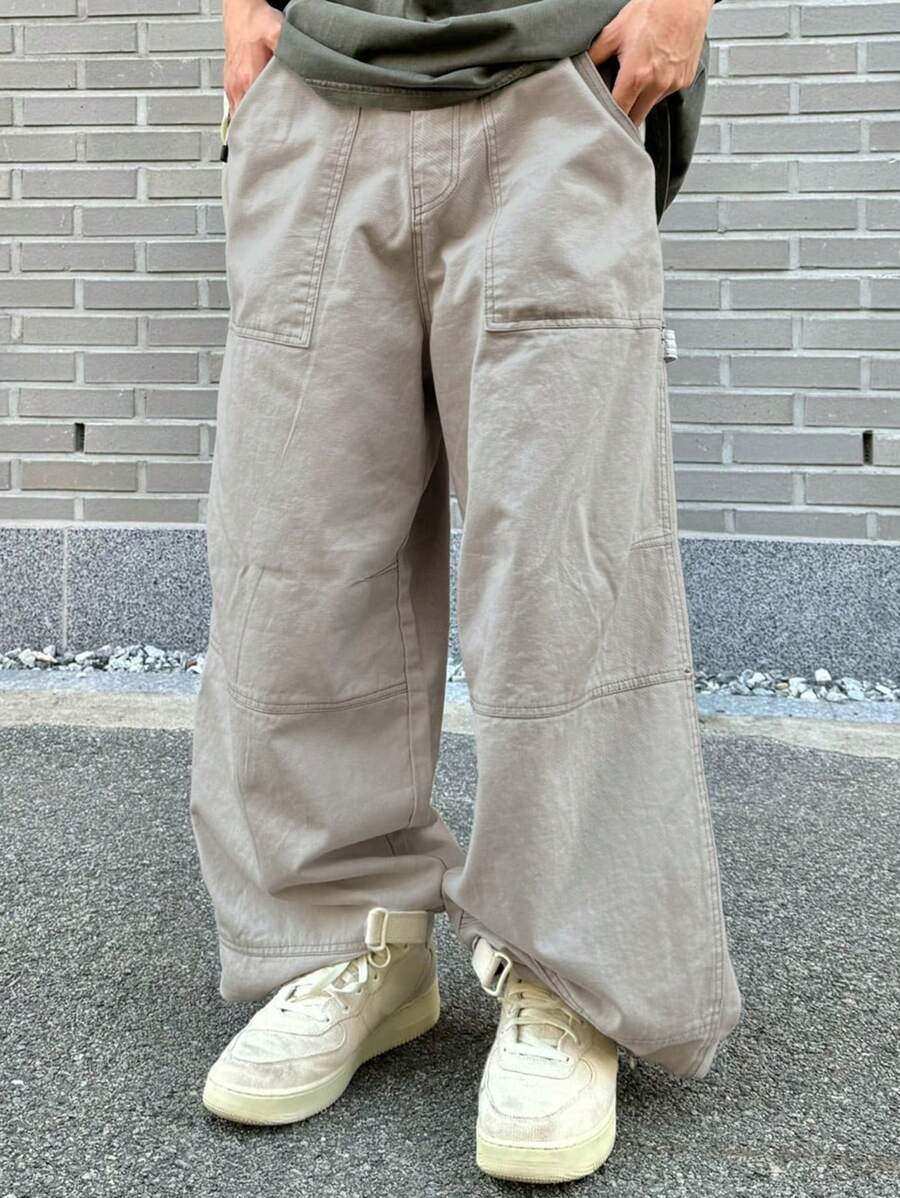 DAZY Khaki Color Plain Men's Pants, Spring/Summer - Khaki - View 1