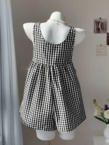 Comfortcana 黑白格子女式休闲连体裤，夏季 - 黑與白 - 查看 2