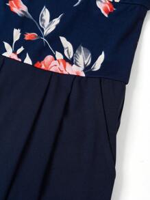 Ellevyn Mono elegante de pierna ancha con estampado floral romántico para mujer