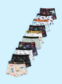 10pcs/Pack Boys' Cartoon Print Briefs, Little Boy Video Game, Football, Rugby Print Boxer Shorts - Multicolor - View 2