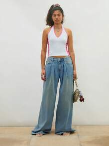 COUREZ Unisex Super Low Rise Oversized Jeans In Dirty Wash /Winter Clothes For Women Low Rise Jeans Y2K Cotton Cotton Sexy