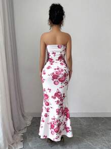 Rafferiza Women Elegant Floral All-Over Print Dress, Summer - Multicolor - View 2