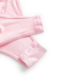 LUNA B Pink And Black Bow Hollow Short-Sleeved Sweet Tights Romantic Beachwear Bohemian Holiday Bodysuit - Pink - View 8