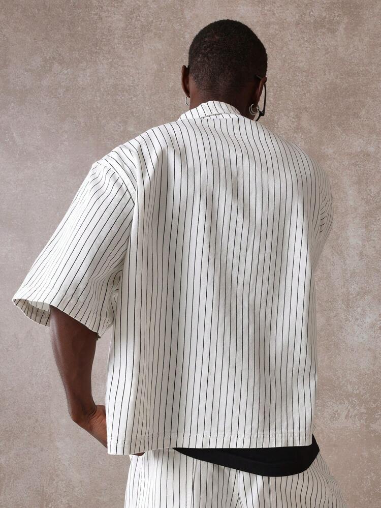 Vintage Striped Button Down Denim Shirt