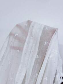 INAWLY Women's Fashionable Loose Thin Back Slit Tie Cuff Long Sleeve Blouse, Spring/Summer, For Back To School - White - View 8