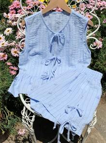 Comfortcana Women Two Pieces Outfits For Daily Wear - Blue - View 1