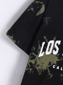 SHEIN 小男孩扎染圆领字母图案短袖T恤，夏季 - 彩色 - 查看 5