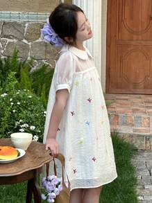 DAZY Tween Girls Fall Dress,Back To School Clothes - White - View 2