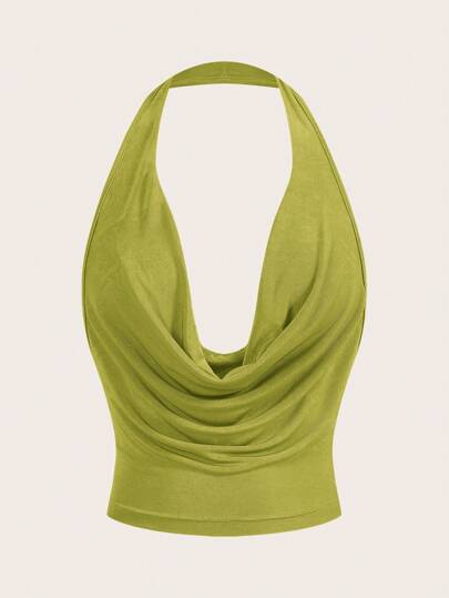 Sweetina Women Scoop Neck Sleeveless Cropped Y2K Red Sexy Top, Stylish Plain Color