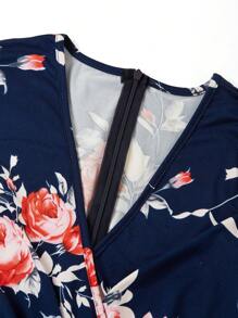 Ellevyn Mono elegante de pierna ancha con estampado floral romántico para mujer