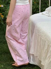 DAZY Tween Girl 女童梭织条纹裤家居服、春夏装、返校服 - 粉色 - 查看 6