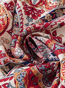 SHEIN LUNE Women's Casual Floral Waist Tie Long Pants, Suitable For Spring/Summer Vacation,Bohemian Clothes Fall Clothes Winter Clothes - Multicolor - View 3