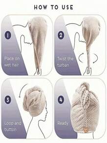 1/3 件超细纤维毛巾、发帽、优质速干超强吸水超柔软舒适头巾，适用于毛躁卷曲受损发质，浴室家居旅行健身房必备品（多色套装）家居浴室装饰夏季发帽 - 彩色 - 查看 8