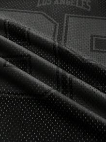 AXEPEAK 男士宽松圆领数码印花长袖针织T恤，适合外出、男友礼物、夏季、学校、街头风格、秋季 - 黑色 - 查看 6