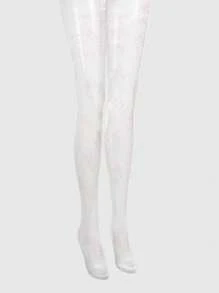 MOTF PREMIUM BOW PATTERN SHEER TIGHTS - White - View 2