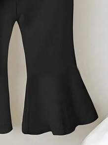 Baby Mädchen Sommer Lässiges Set mit Schleife, gestreiftem T-Shirt und weiter Hose