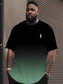 Manfinity Homme Plus Size Men's Fitted T-Shirt, Fashionable For Summer Big And Tall Men T Shirts Plus Size Men T Shirts - Multicolor - View 1