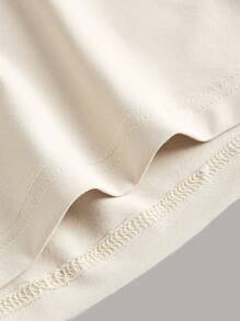 SHEIN EZwear Vestito estivo da donna taglie forti, con collo rotondo, plissettature, aderente, senza maniche, monocolore