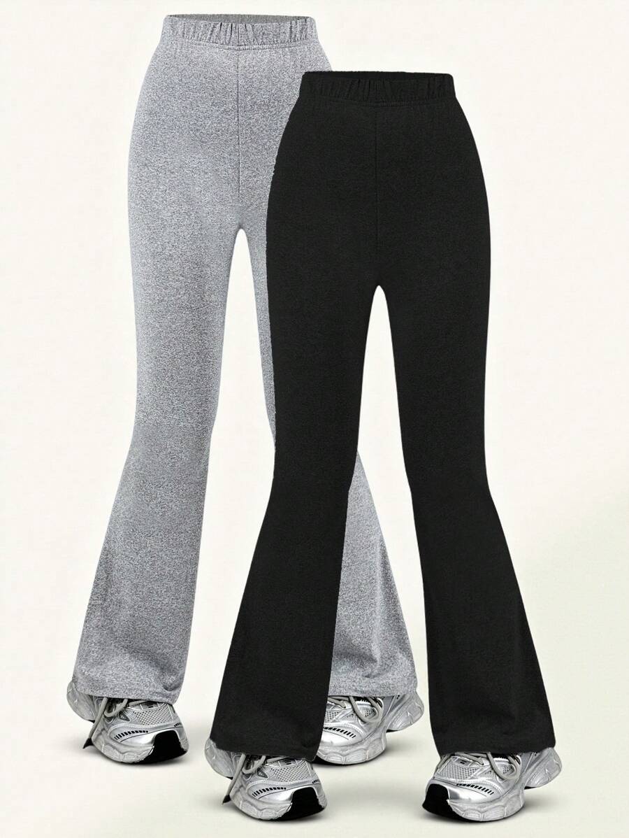 Sparklyn 青少年女孩（14-18 岁）2024 秋冬新款喇叭腿休闲运动裤，日常穿着 - 彩色 - 查看 1