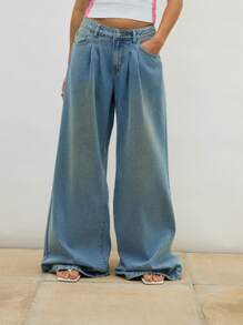 COUREZ Unisex Super Low Rise Oversized Jeans In Dirty Wash /Winter Clothes For Women Low Rise Jeans Y2K Cotton Cotton Sexy