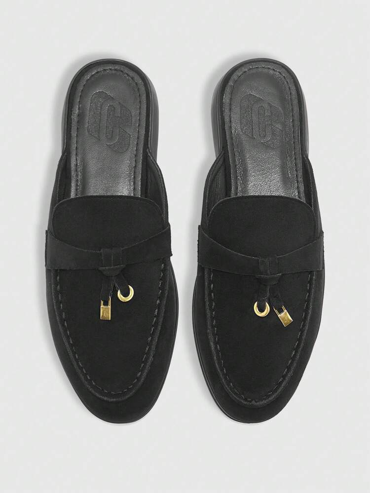CUCCOO BIZCHIC Women's Casual Black All-Match Versatile Flat Slip-On Shoes For Christmas Spring Shoes
