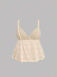 Sweetra Camiseta sin mangas de mujer con nuevo diseño de volantes, lazo y flecos en capas, adecuada para la playa, vacaciones, primavera/verano - Albaricoque - Ver 2