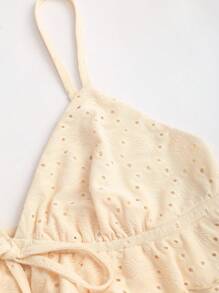 Sweetra Camiseta sin mangas de mujer con nuevo diseño de volantes, lazo y flecos en capas, adecuada para la playa, vacaciones, primavera/verano - Albaricoque - Ver 5