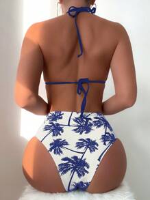 Swim Vcay Coconut Tree Print Bikini Swimsuit (Print Design Random) - Multicolor - View 2