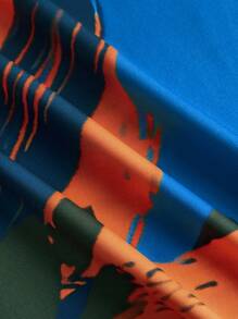 Armand Women Summer Floral Printed Satin High Waist Flared Midi Skirt, Vacation Summer - Blue - View 8