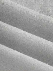 Sweetra 1 件女式纯色长袖 T 恤，简约时尚休闲日常穿着 - 淺灰色 - 查看 5