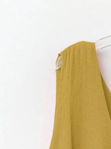 Linhara Plus Size Women's Sweet Vintage Double Ruffle Hem Camisole For Beach Vacation, Spring/Summer - Mustard Yellow - View 5