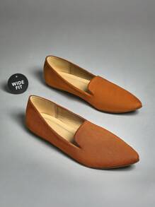 SHUZIA Versátil bailarina color camello de punta fina con amplio ajuste, cómoda y antideslizante para uso casual y paseos - Camel - Ver 6