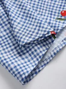 SHEIN Clasi Casual Loose Floral Print Plus Size Dress - Blue and White - View 7