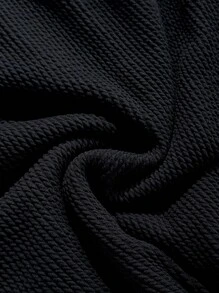 Swim Vcay Women Textured Fabric One-Piece Backless Swimsuit With Drawstrings, Slim Fit, Summer - Black - View 8