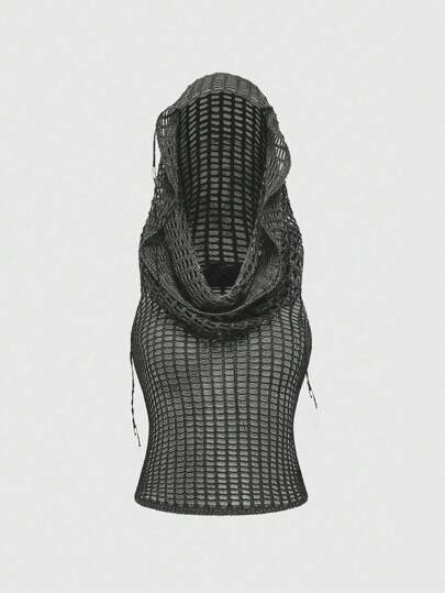 ROMWE Grunge Punk Y2K Dystopian Casual Knitted Hoodie