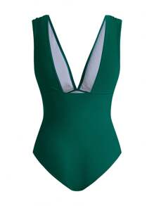 Swim Oasis 女士复古螺旋纹理连体泳衣，优雅的假日装