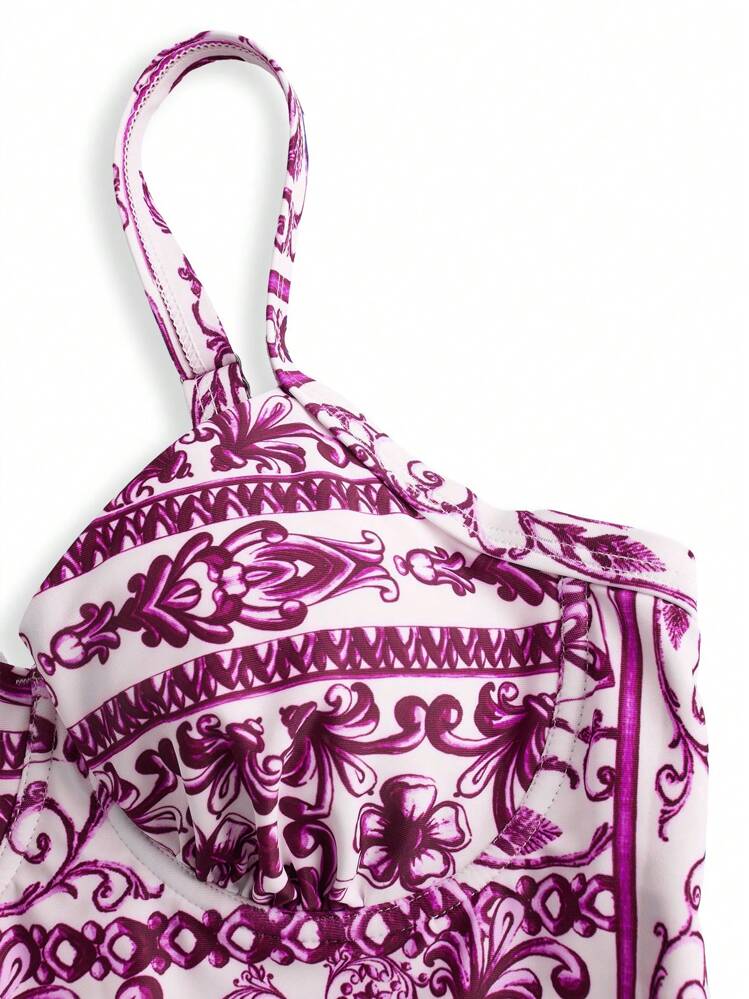 Swim Oasis Maillot de bain 2 pièces de haute qualité, imprimé cachemire de la marque Oasis - Rose vif - Voir 11