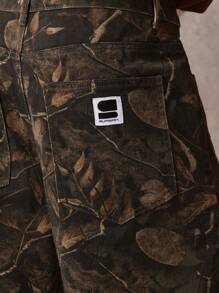 SUMWON Shorts Cargo de Ajuste Regular para Verão com Estampa Camuflada, Estampa de Folha Desgastada, Estilo Tático de Comprimento até o Joelho, Estilo Militar, Aventura, Caminhada, Casual Outdoor