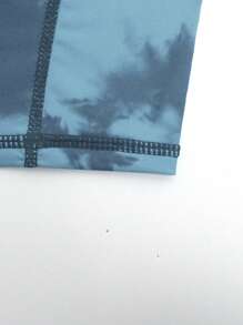 Manfinity Swimmode Men's Summer Vacation Beach Full Print Raglan Sleeve Surfing T-Shirt, Hawaiian - Baby Blue - View 9