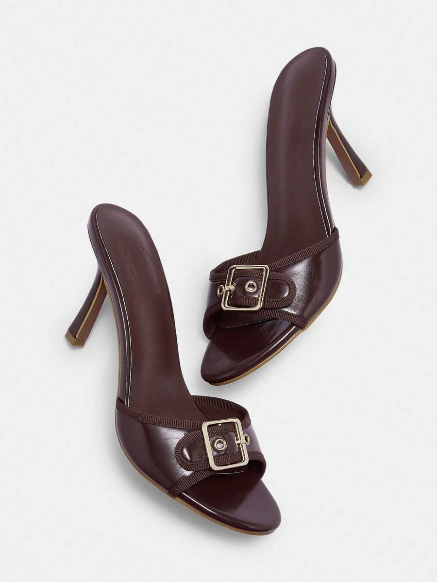 CUCCOO BIZCHIC Kvinnors mode mångsidiga sandaler med hög klack nyår semester - Brun - Visa 1