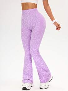 Sovereign Charm 高腰无缝豹纹提花运动紧身裤