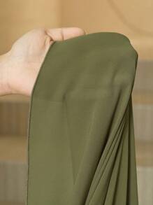 Arave 女士优雅荷叶边绿色雪纺飘逸裙，雪纺裙，女士长裙，女士两件套，女士度假装 - 軍綠色 - 查看 8